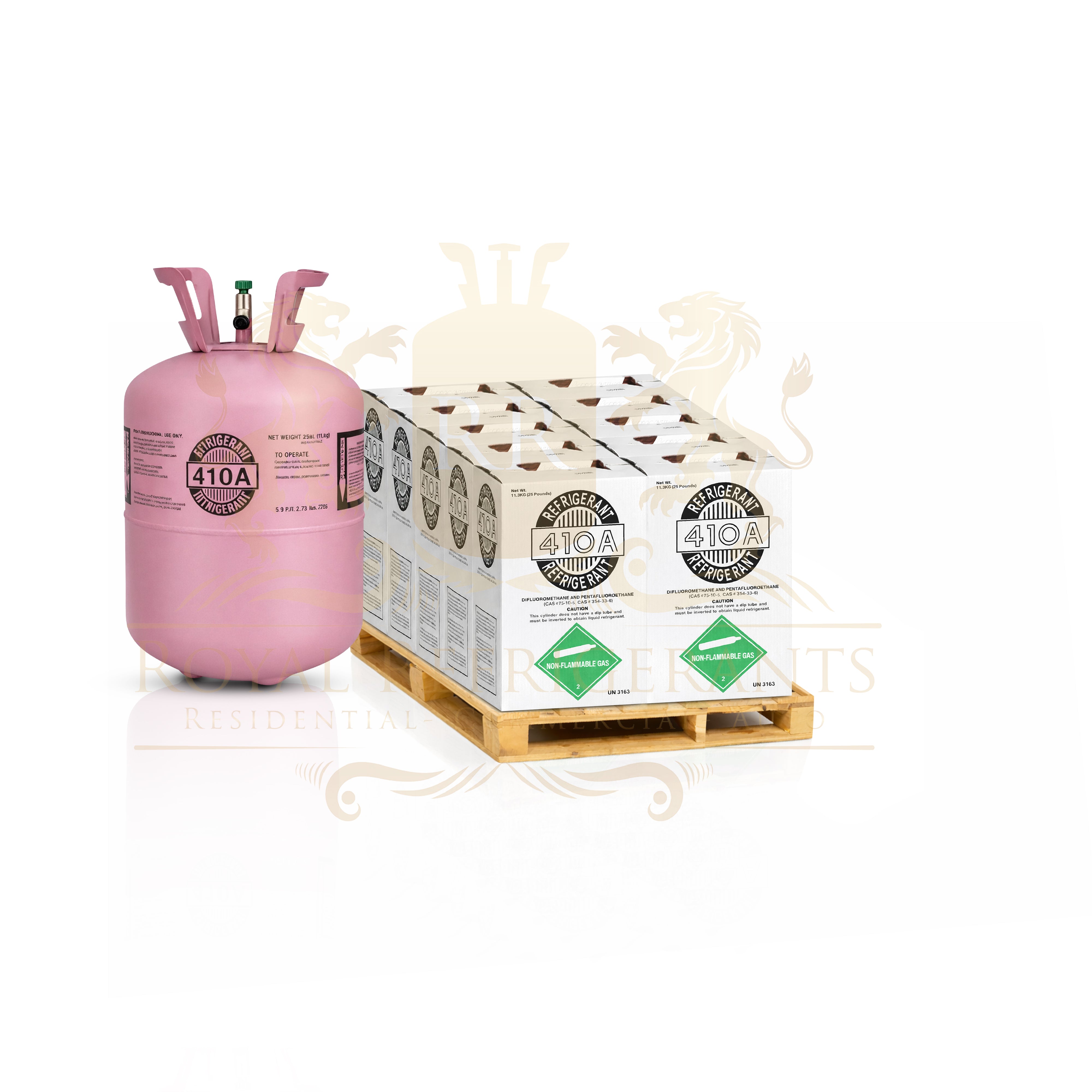 R-410A Refrigerant Gas 25 lb Cylinder for HVAC AC Systems – New Factory Sealed