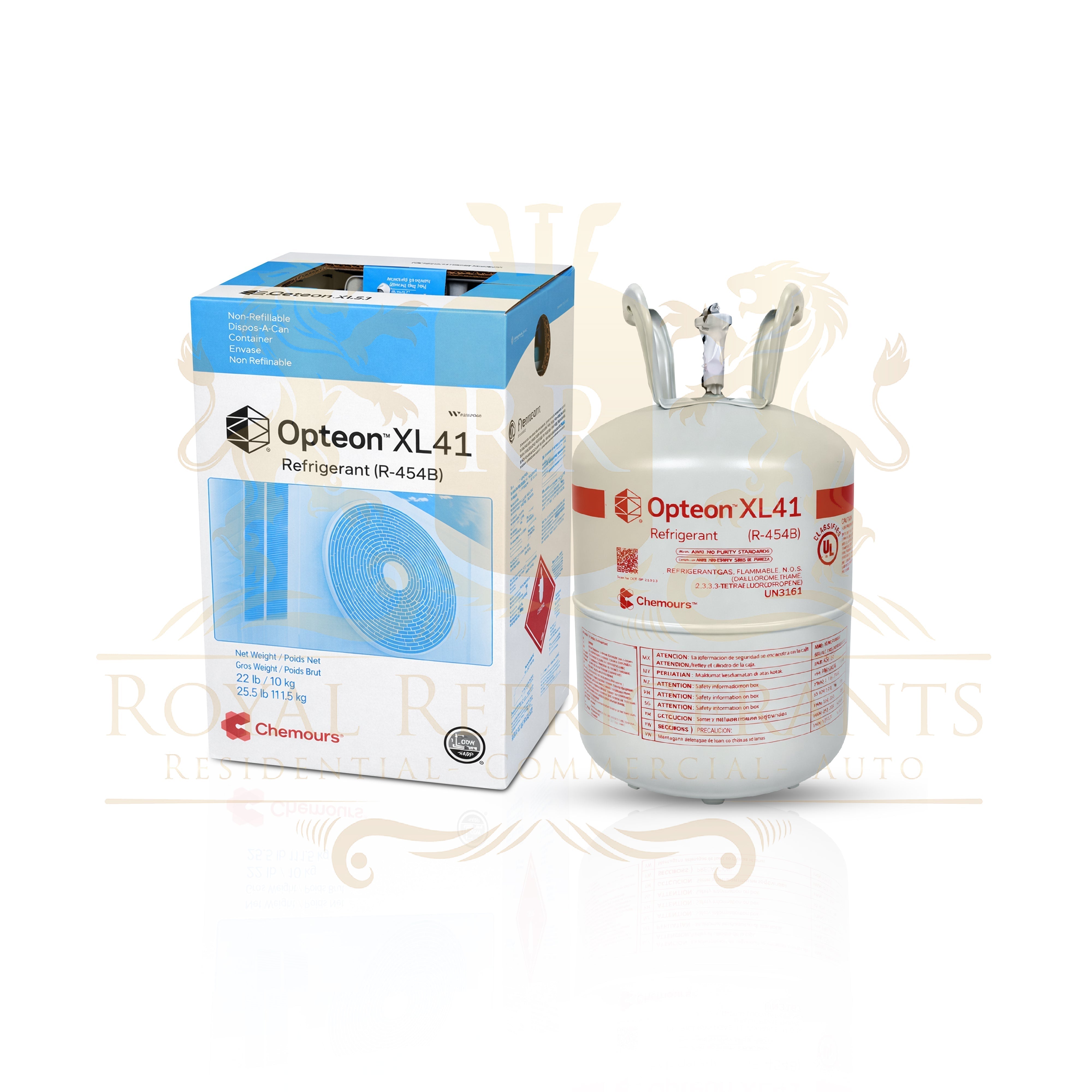 R-454B Opteon XL /Chemours 20lb 410A Automotive Replacement! Low GWP 454B