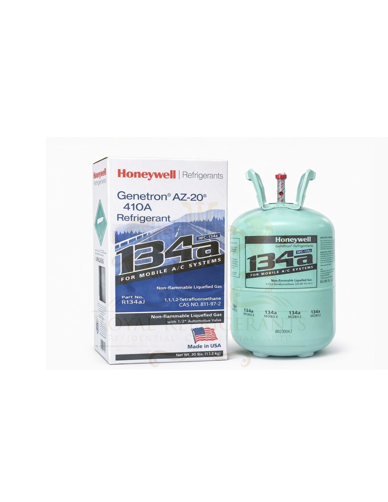 R-134A 30lb Refrigerants 30lb Honeywell Automotive AMERICAN BRANDED New Factory Sealed Cylinder- USA Brand, High-Purity Refrigerant